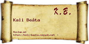 Kali Beáta névjegykártya